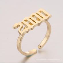 Год рождения кольцо 1980-2000 позолоченное рождение года кольцо из нержавеющей стали открытые хип-хоп годовые кольца номер